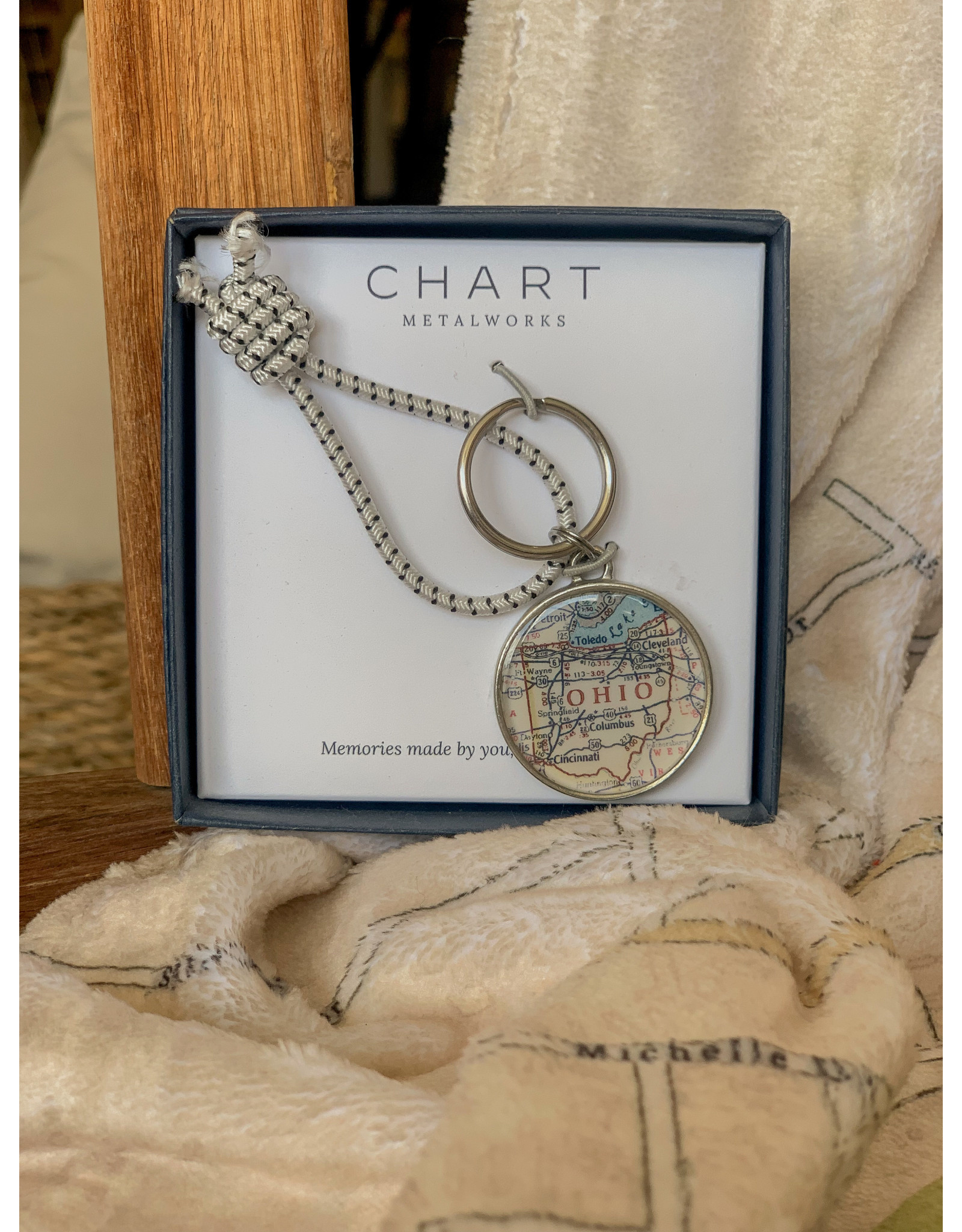 Chart Key Ring with Ohio Map