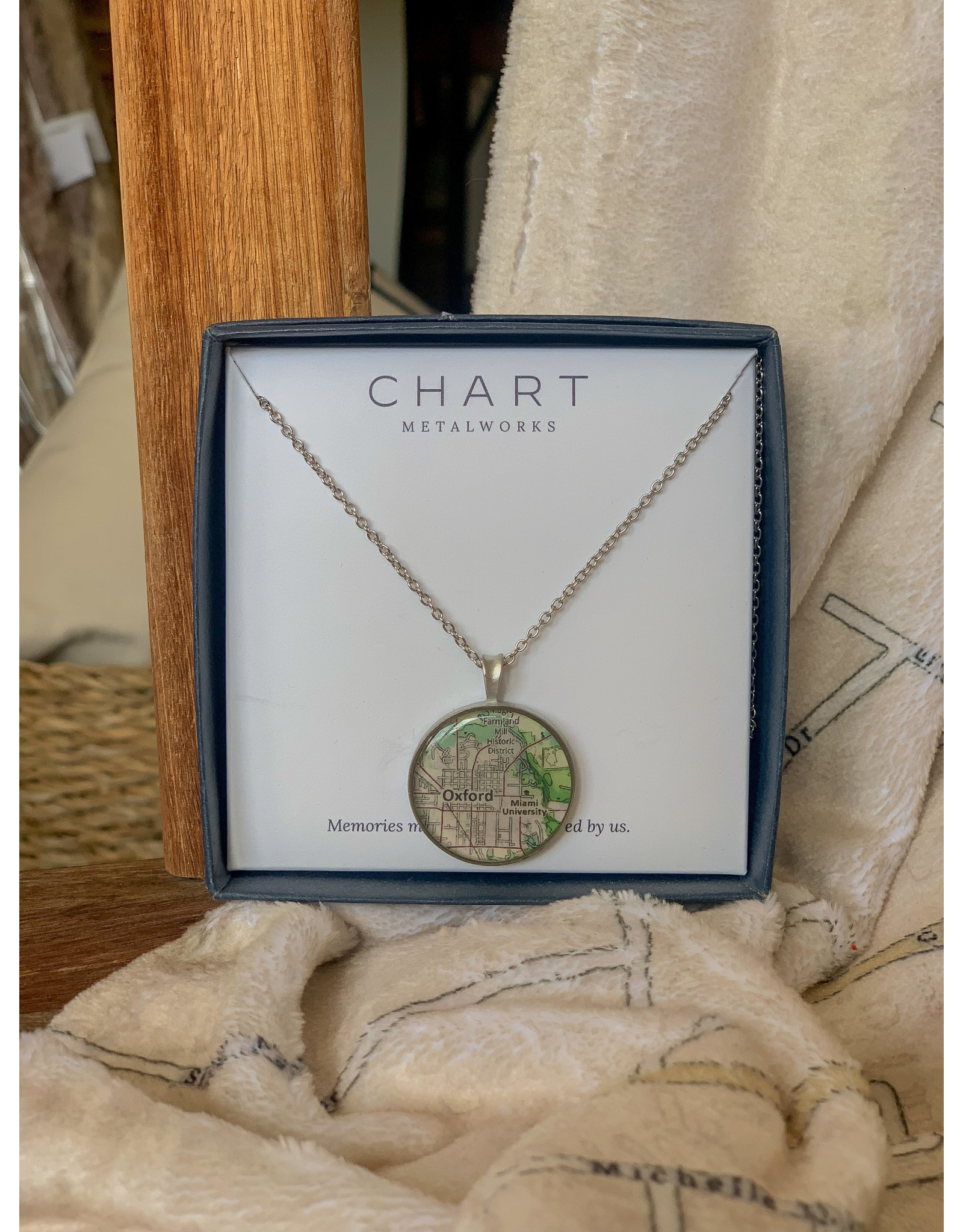 Chart Metalworks Chart Oxford/Miami Map 1" Charm Necklace