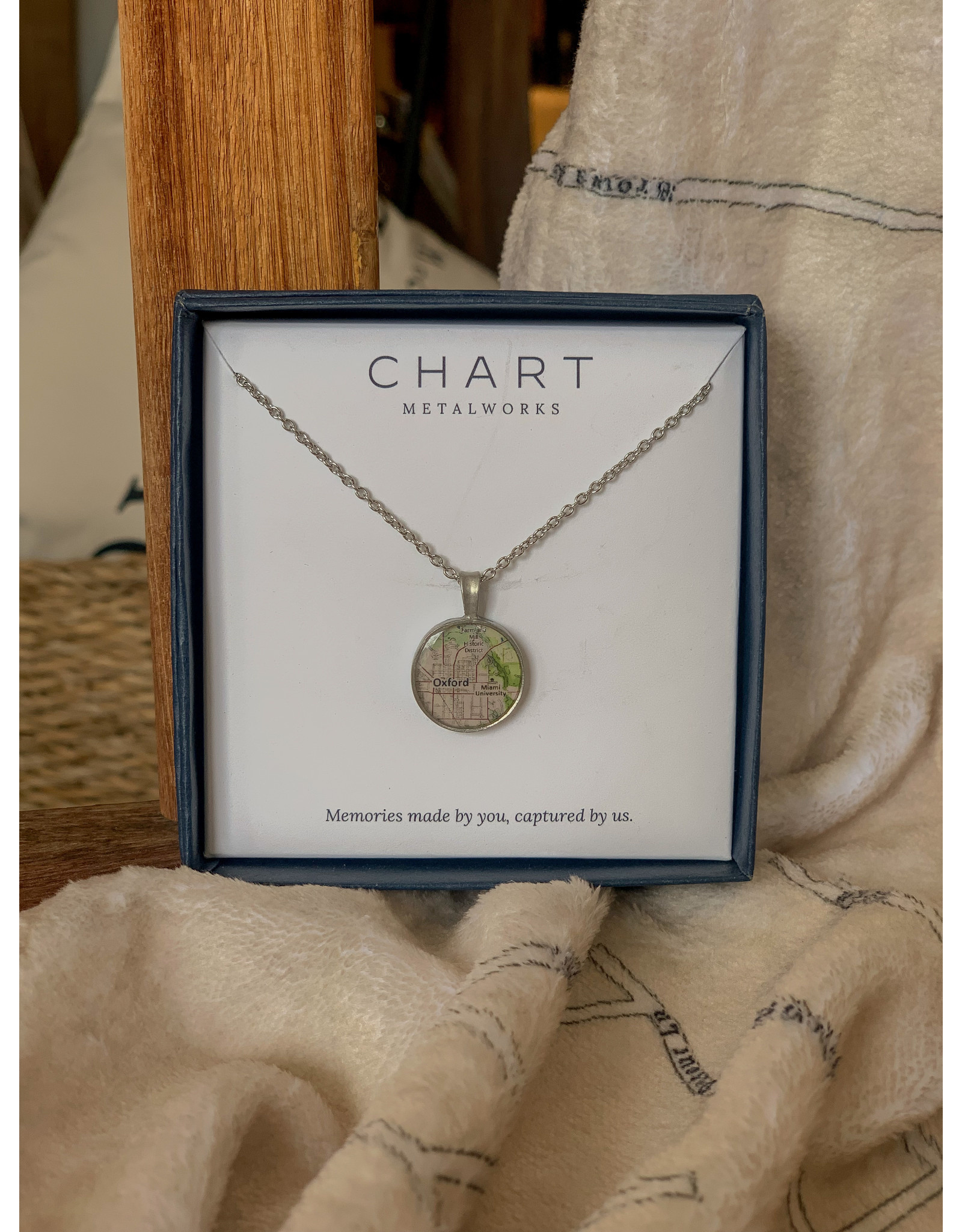 Chart Metalworks Chart Necklace with 5/8" Oxford/Miami Map Charm