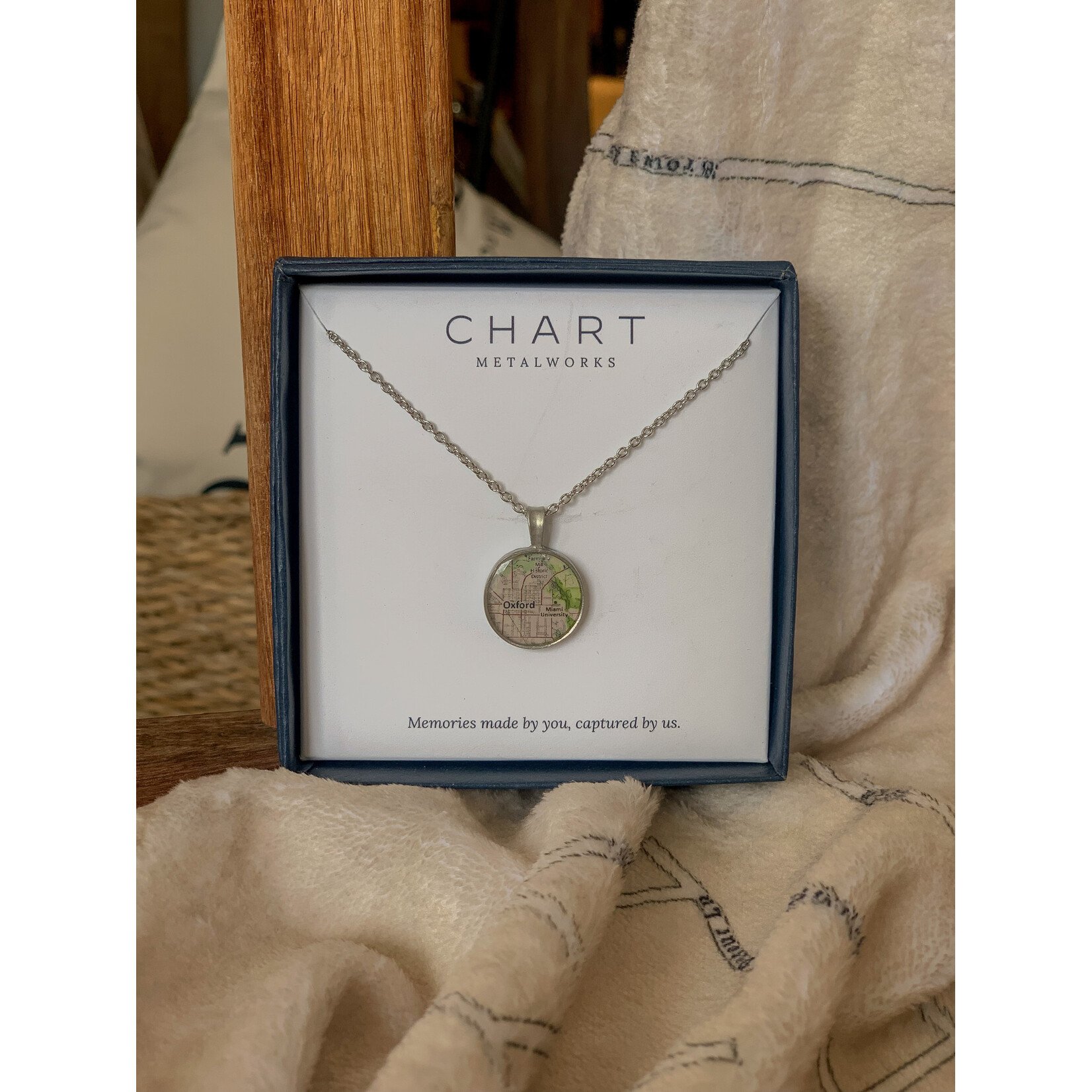 Chart Metalworks Chart Necklace with 5/8" Oxford/Miami Map Charm