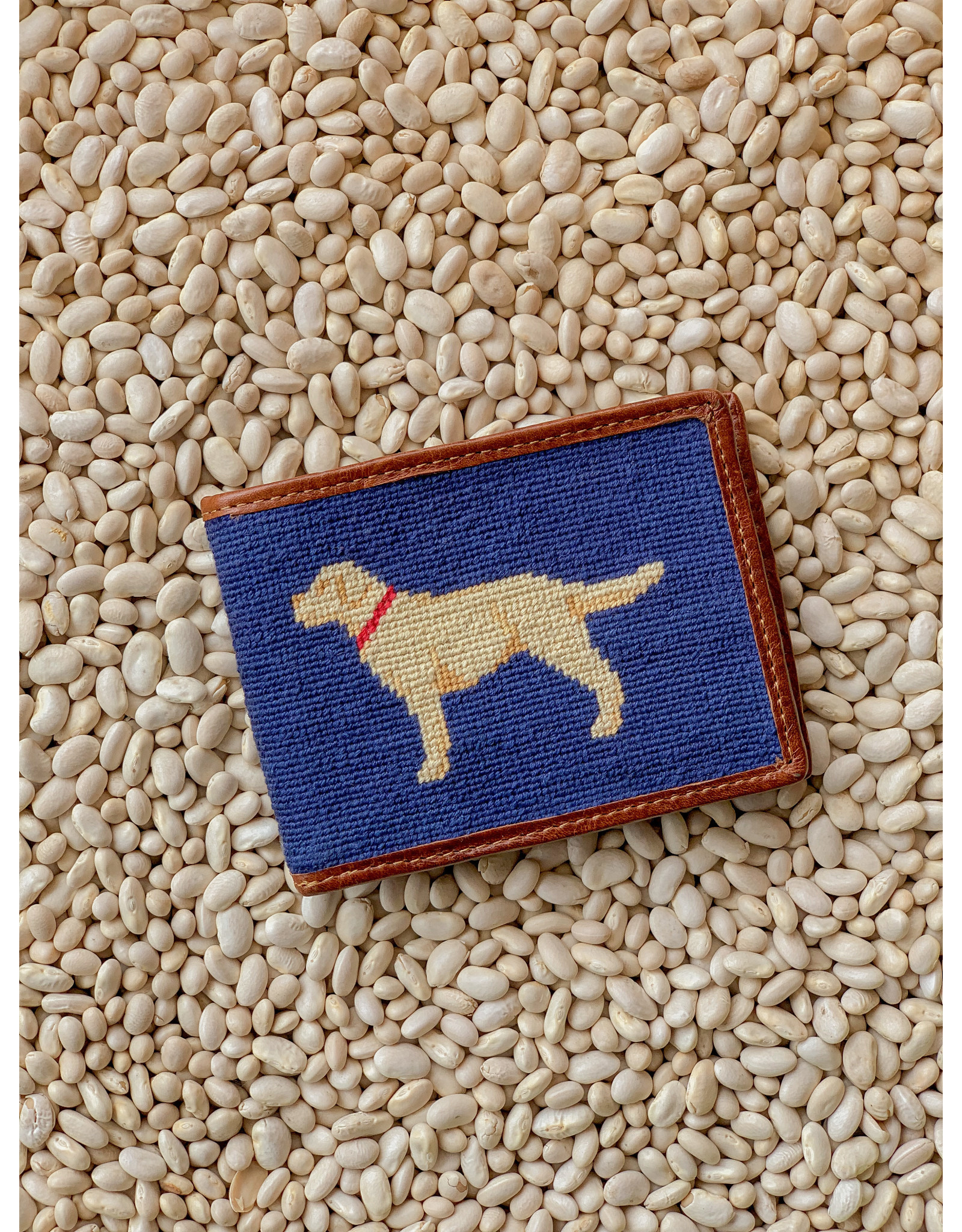 Smathers & Branson S&B Needlepoint Bi-fold Wallet, Yellow Lab