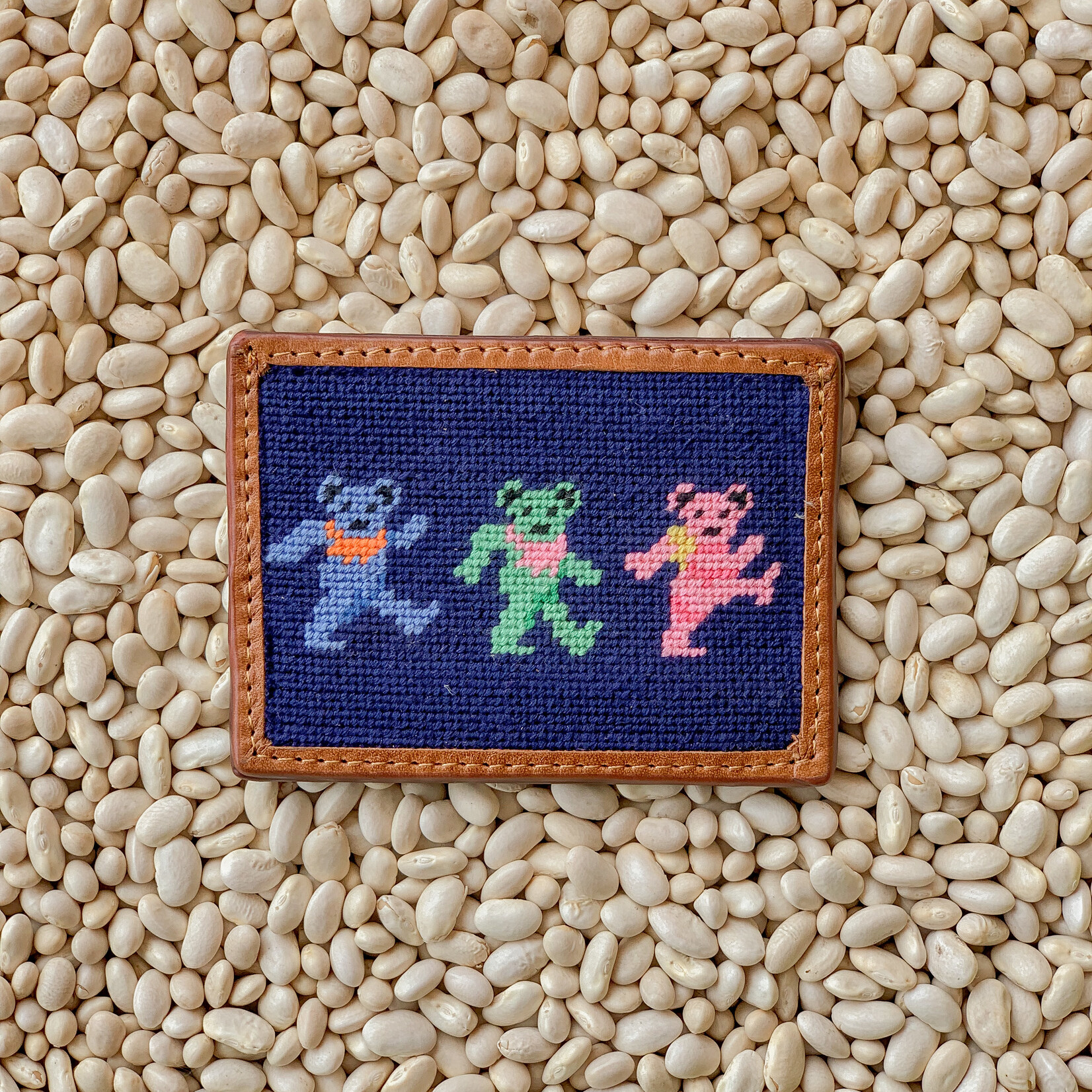 Smathers & Branson S&B Needlepoint Card Wallet, Dancing Bears