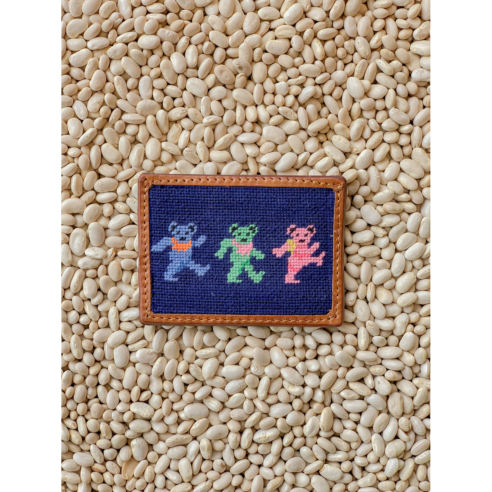 Smathers & Branson S&B Needlepoint Card Wallet, Dancing Bears