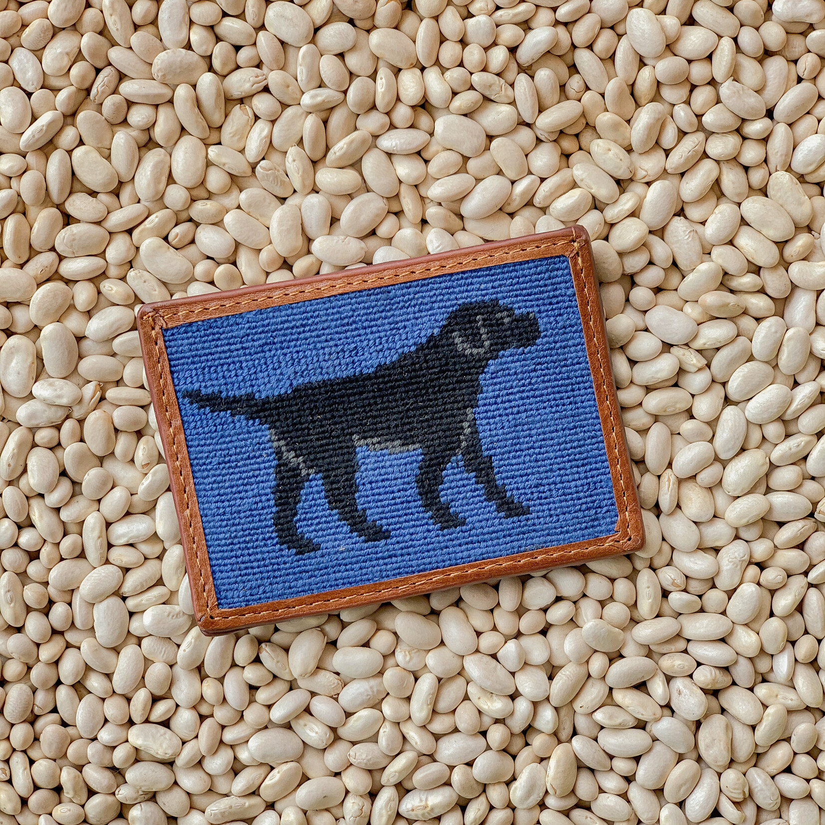 Smathers & Branson S&B Needlepoint Card Wallet, black lab