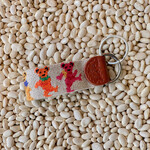 Smathers & Branson S&B Needlepoint Key Fob, Dancing Bears on Oatmeal