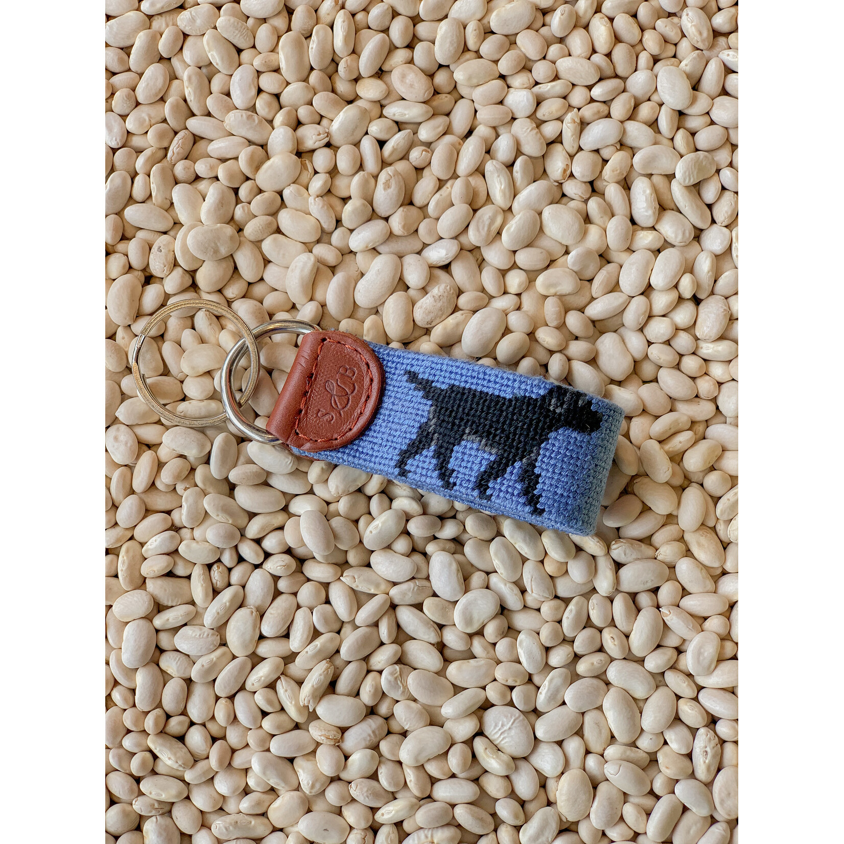 Smathers & Branson S&B Needlepoint Key Fob, Black Lab