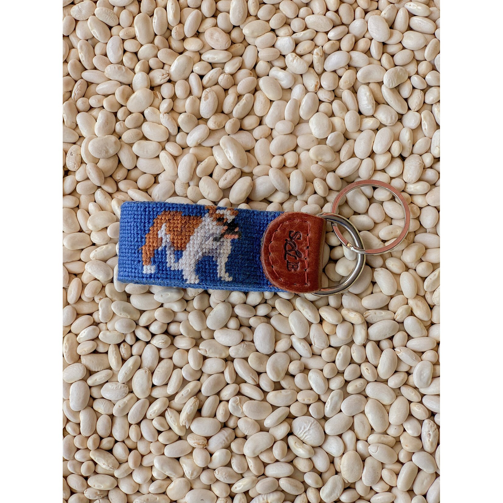 Smathers & Branson S&B Needlepoint Key Fob, Bulldog
