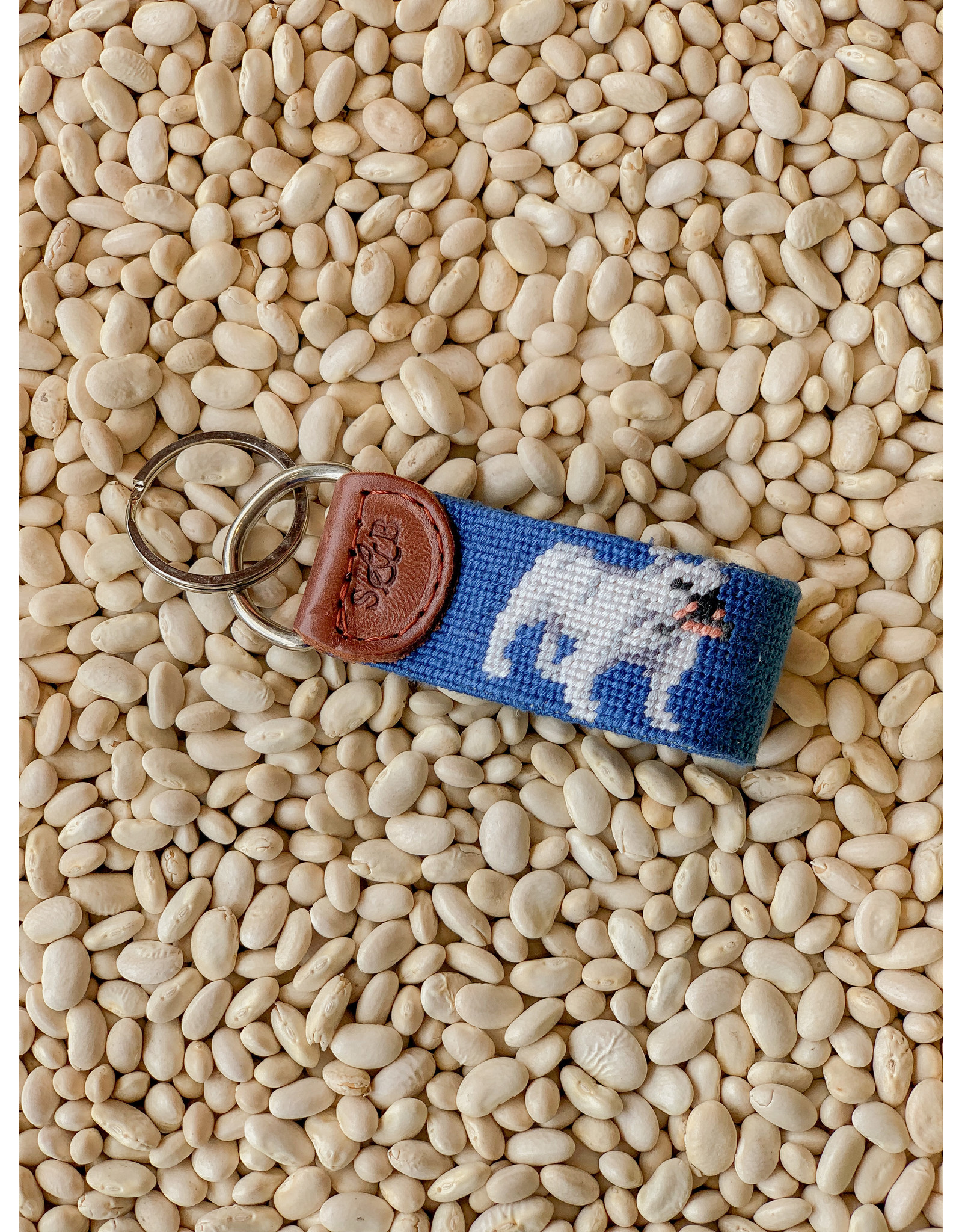 Smathers & Branson S&B Needlepoint Key Fob, Bulldog