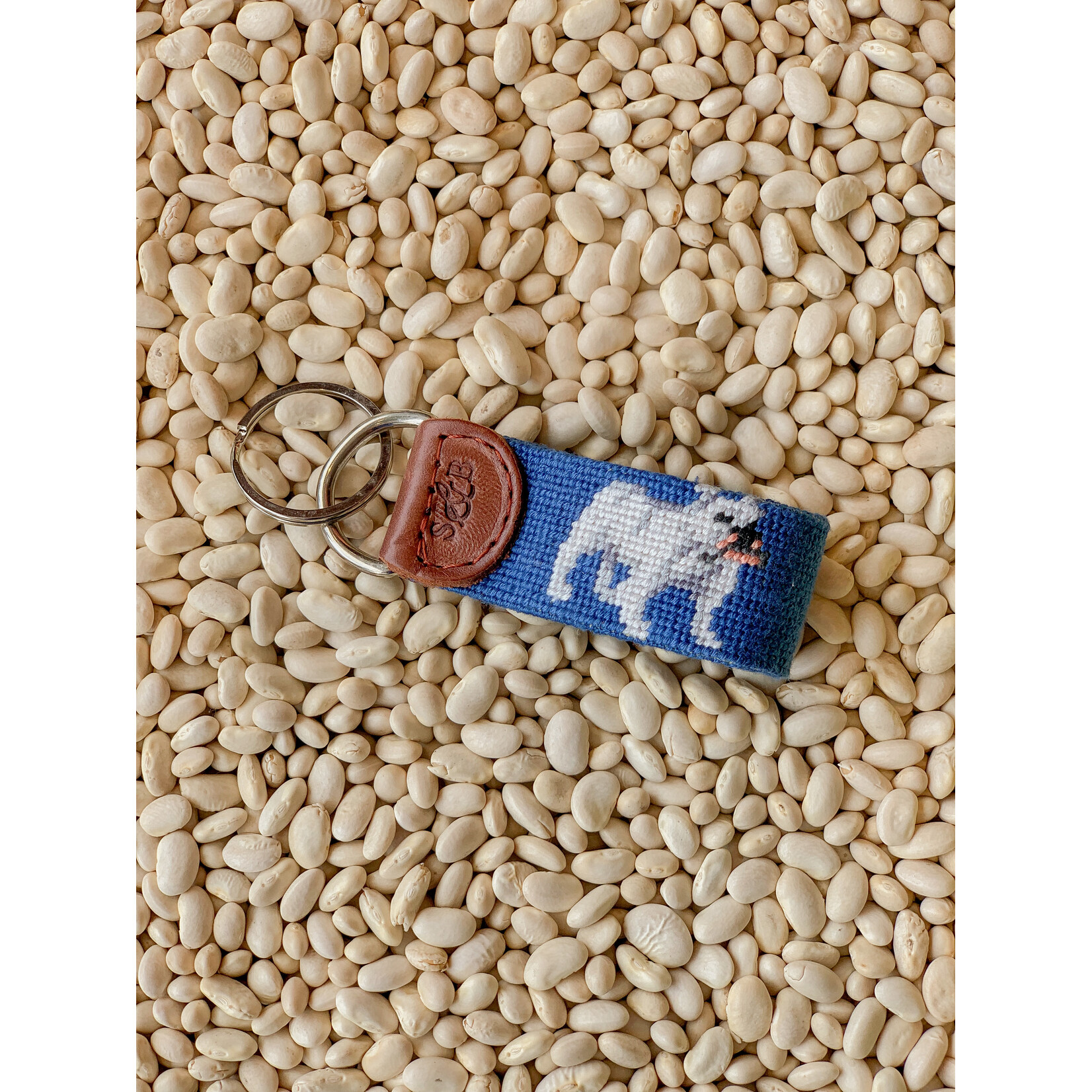 Smathers & Branson S&B Needlepoint Key Fob, Bulldog