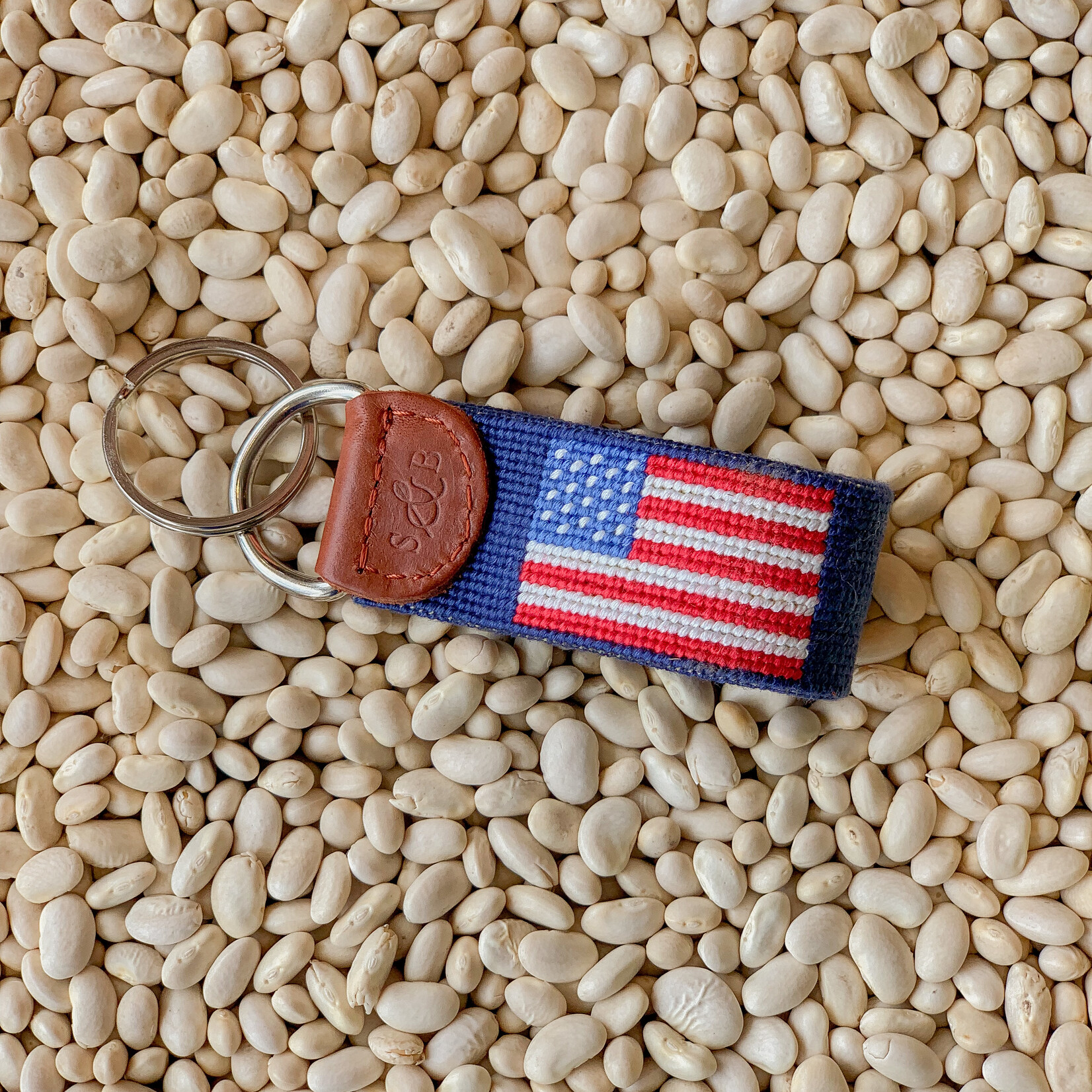 Smathers & Branson S&B Needlepoint Key Fob, American Flag