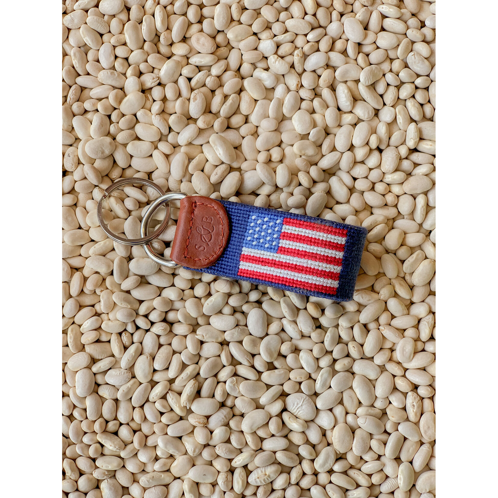 Smathers & Branson S&B Needlepoint Key Fob, American Flag