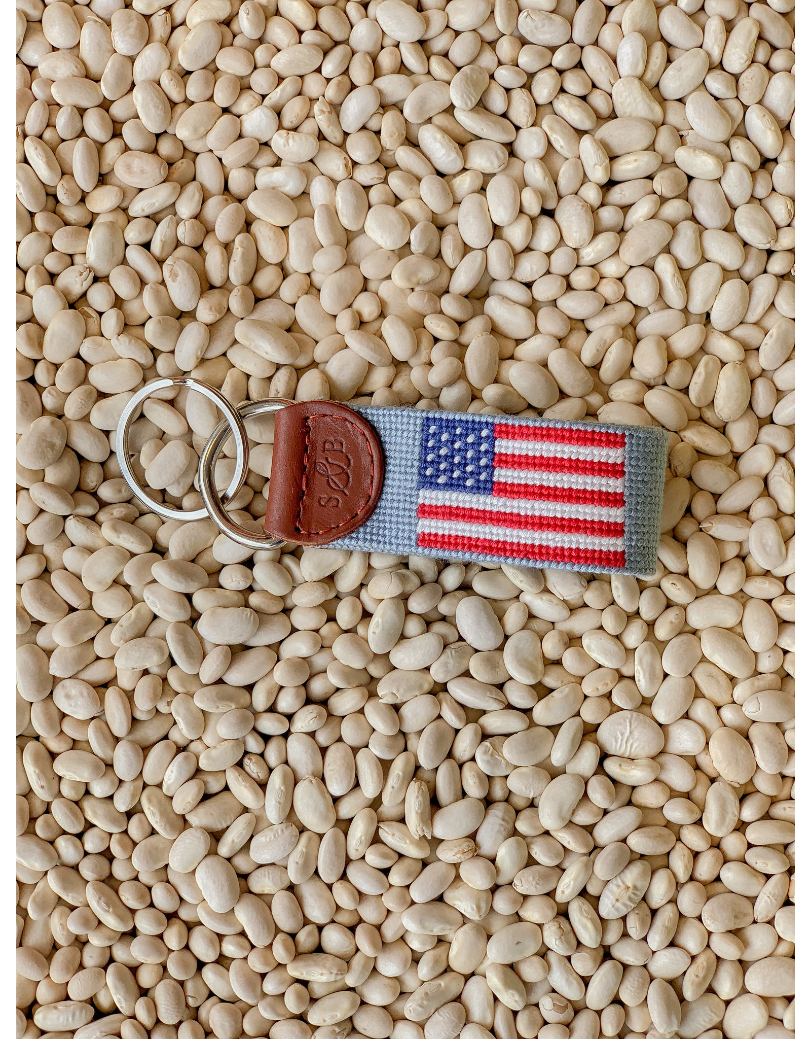 Smathers & Branson S&B Needlepoint Key Fob, American Flag