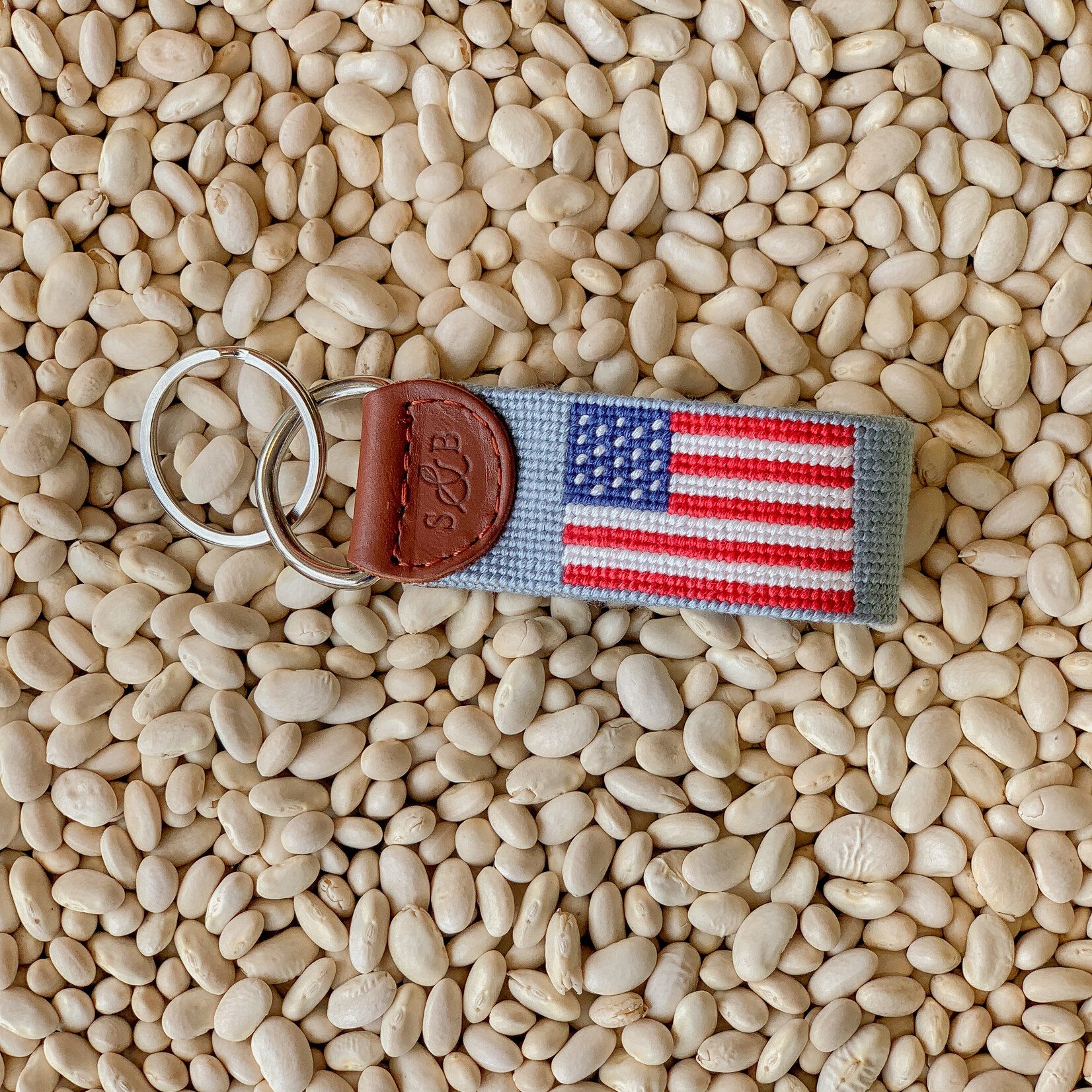 Smathers & Branson S&B Needlepoint Key Fob, American Flag