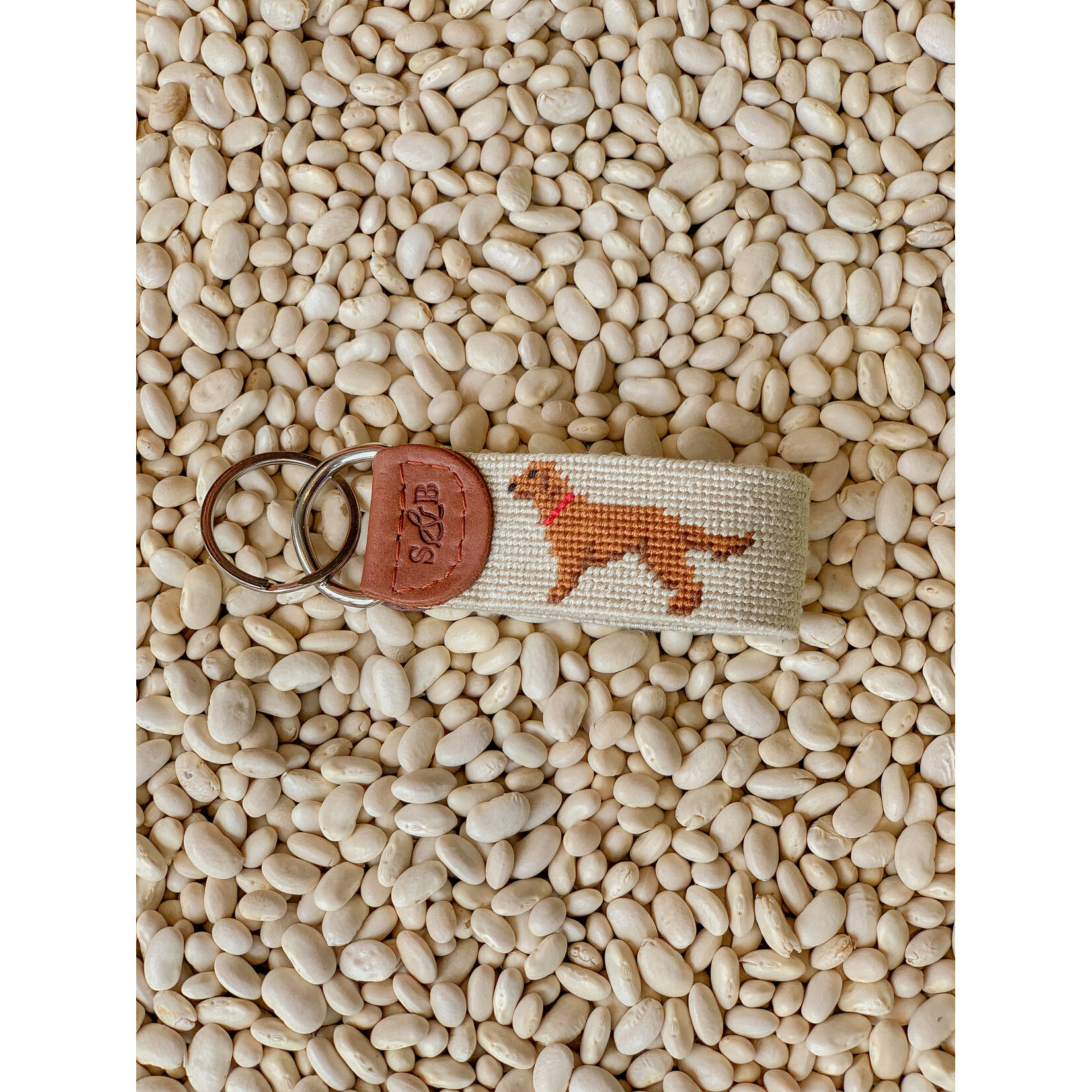 Smathers & Branson S&B Needlepoint Key Fob, Chocolate Lab