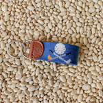 Smathers & Branson S&B Needlepoint Key Fob, Golf Clubs on blueberry
