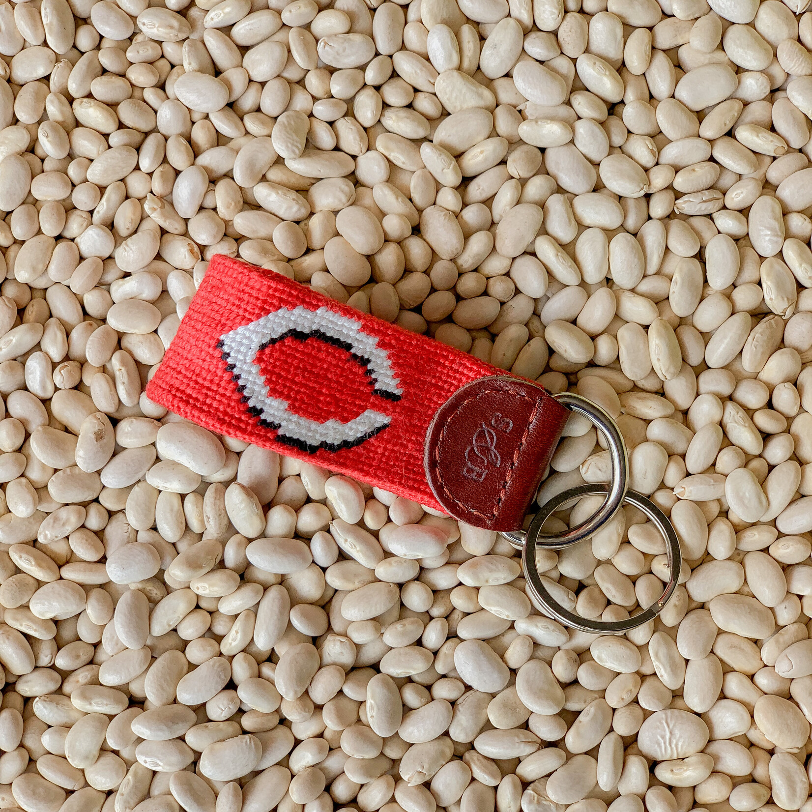 Smathers & Branson S&B Needlepoint Key Fob, Cincinnati Reds