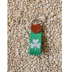 Smathers & Branson S&B Needlepoint Key Fob, Shamrock, Kelly Green