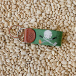 Smathers & Branson S&B Needlepoint Key Fob, Golf Clubs on sage