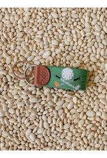 Smathers & Branson S&B Needlepoint Key Fob, Golf Clubs on sage