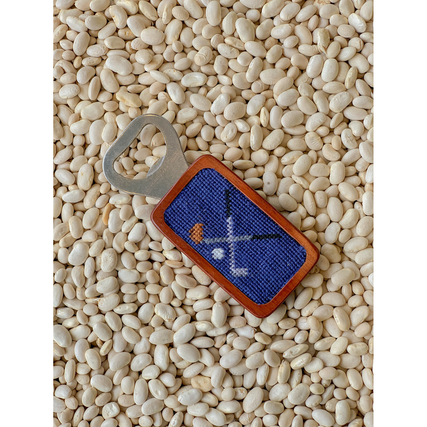 Smathers & Branson S&B Needlepoint Bottle Opener, Cross Clubs (classic navy)