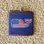 Smathers & Branson American Whale Needlepoint Flask