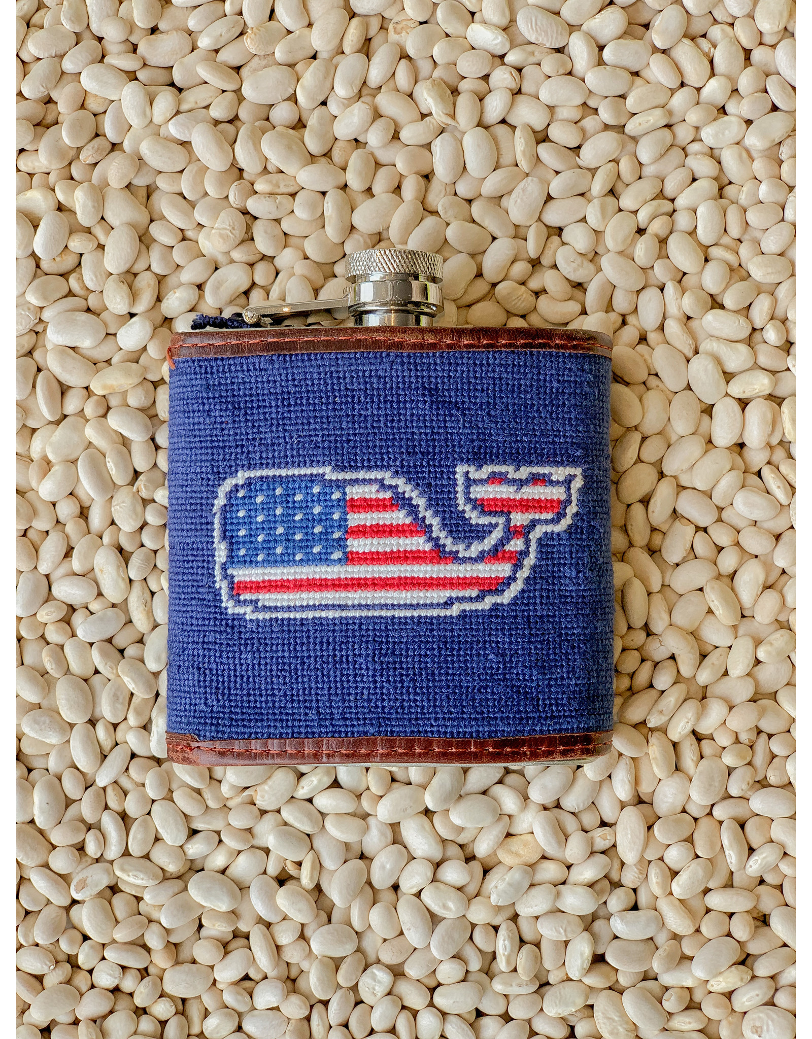 Smathers & Branson American Whale Needlepoint Flask by Vineyard Vines