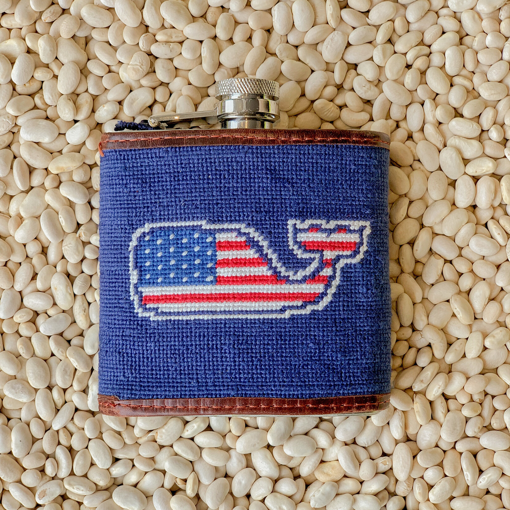Smathers & Branson American Whale Needlepoint Flask by Vineyard Vines