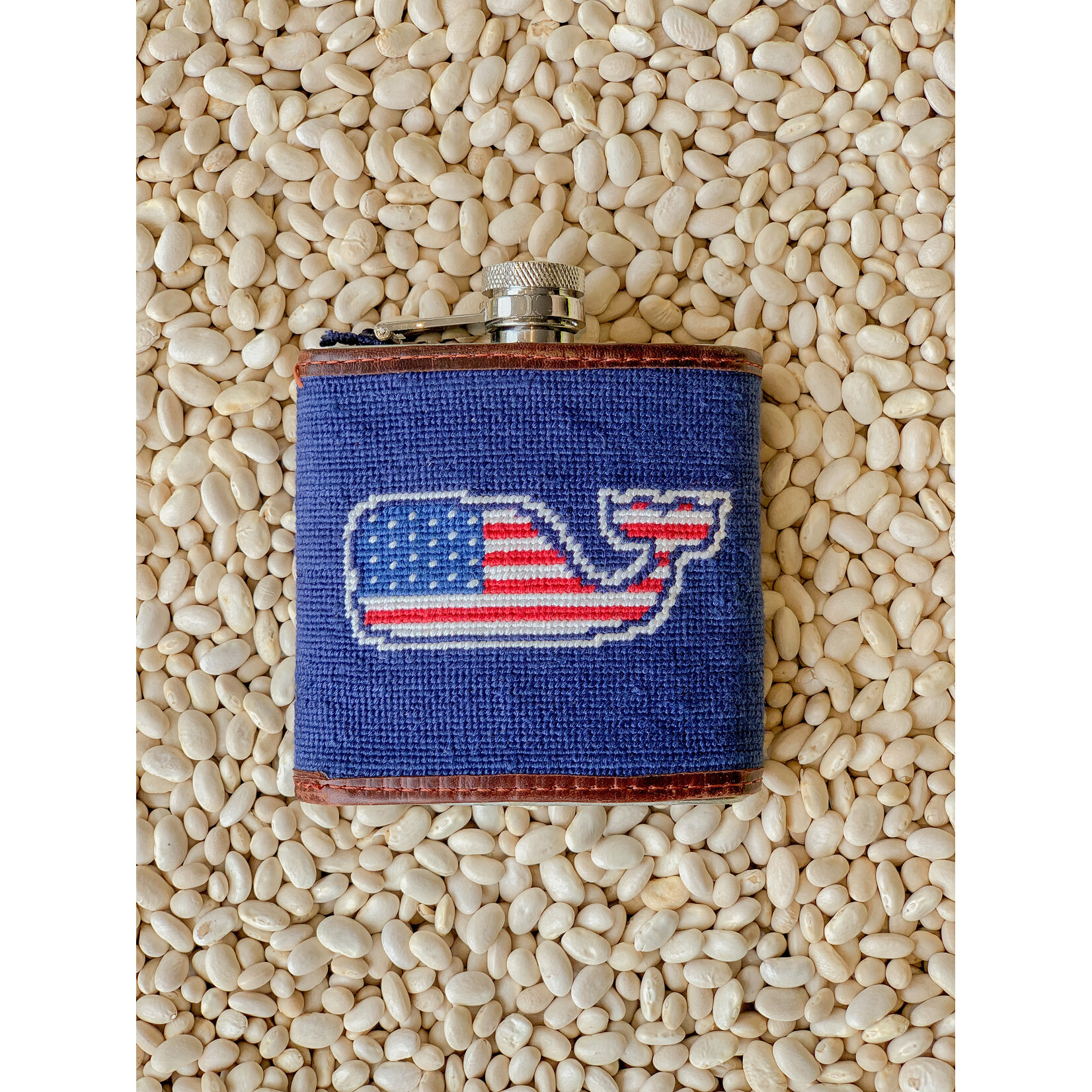Smathers & Branson American Whale Needlepoint Flask by Vineyard Vines