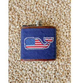 Smathers & Branson American Whale Needlepoint Flask