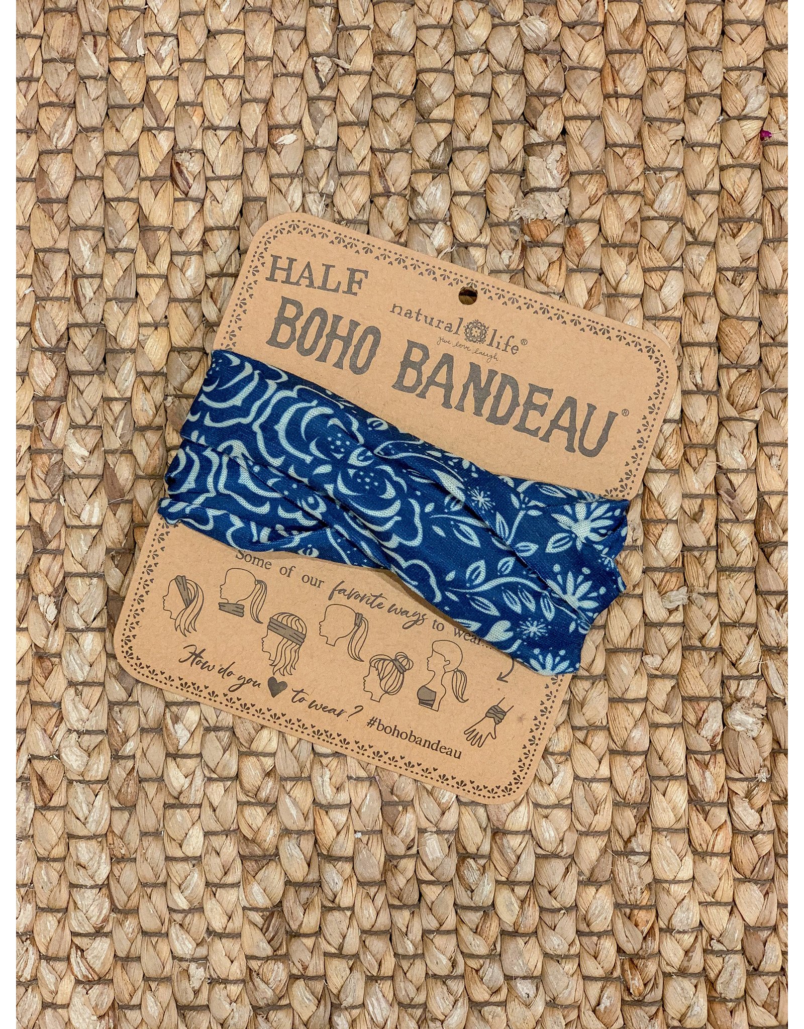 Natural LIfe Half Boho Bandeau, Navy & Cream Mandala
