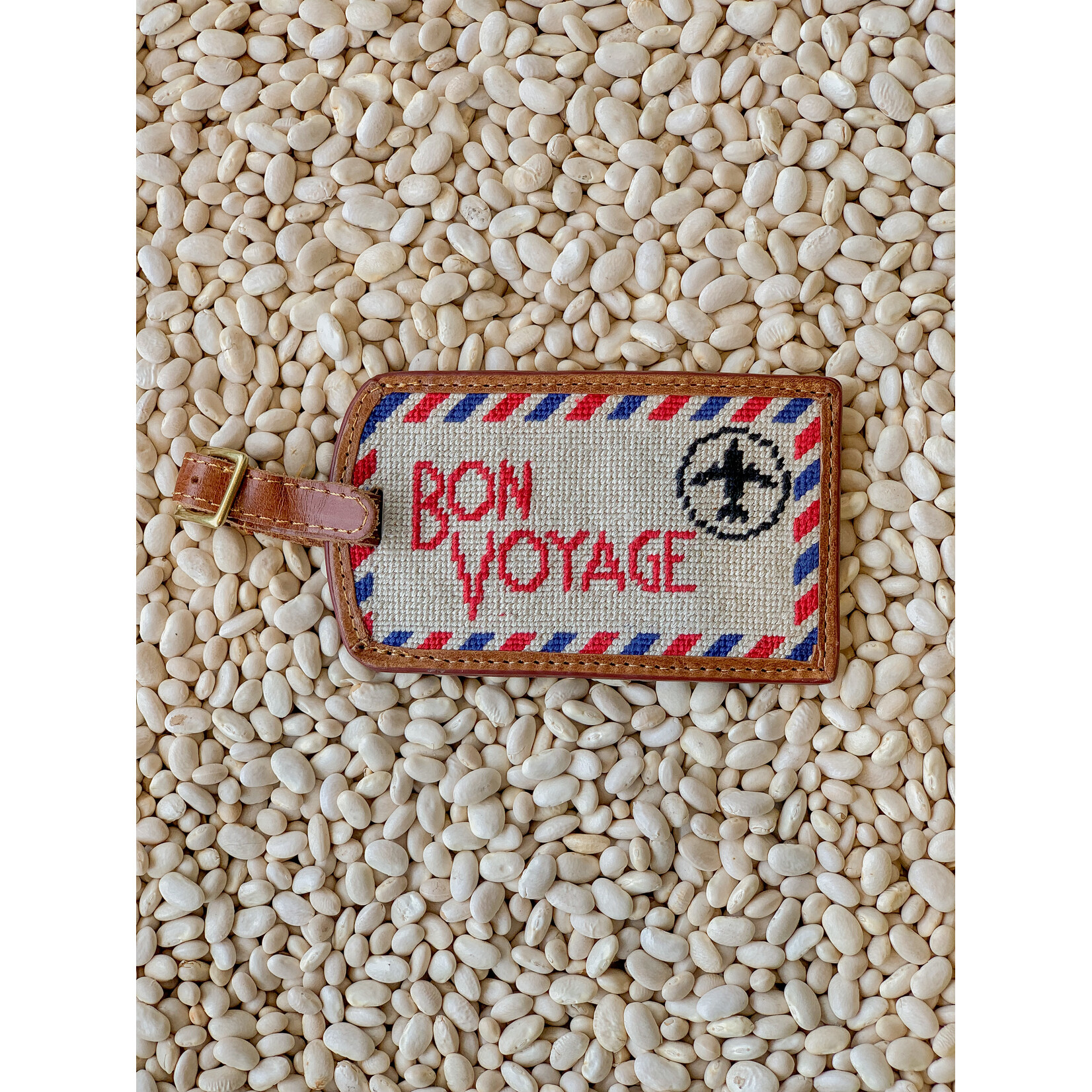 Smathers & Branson S&B Luggage Tag, Bon Voyage, light khaki