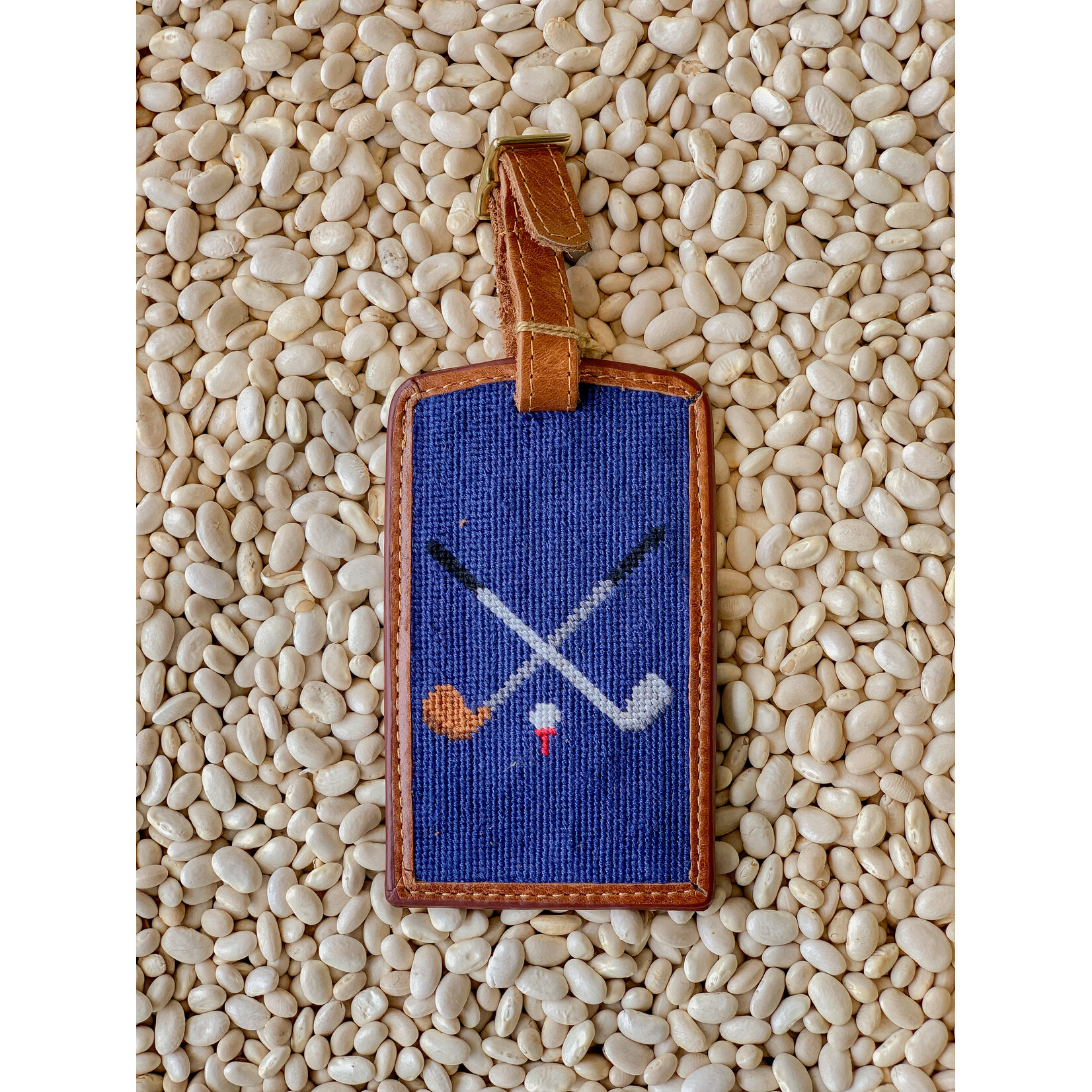 Smathers & Branson S&B Luggage Tag, Crossed Clubs on classic navy