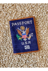 Smathers & Branson S&B Needlepoint Passport Case, dark navy