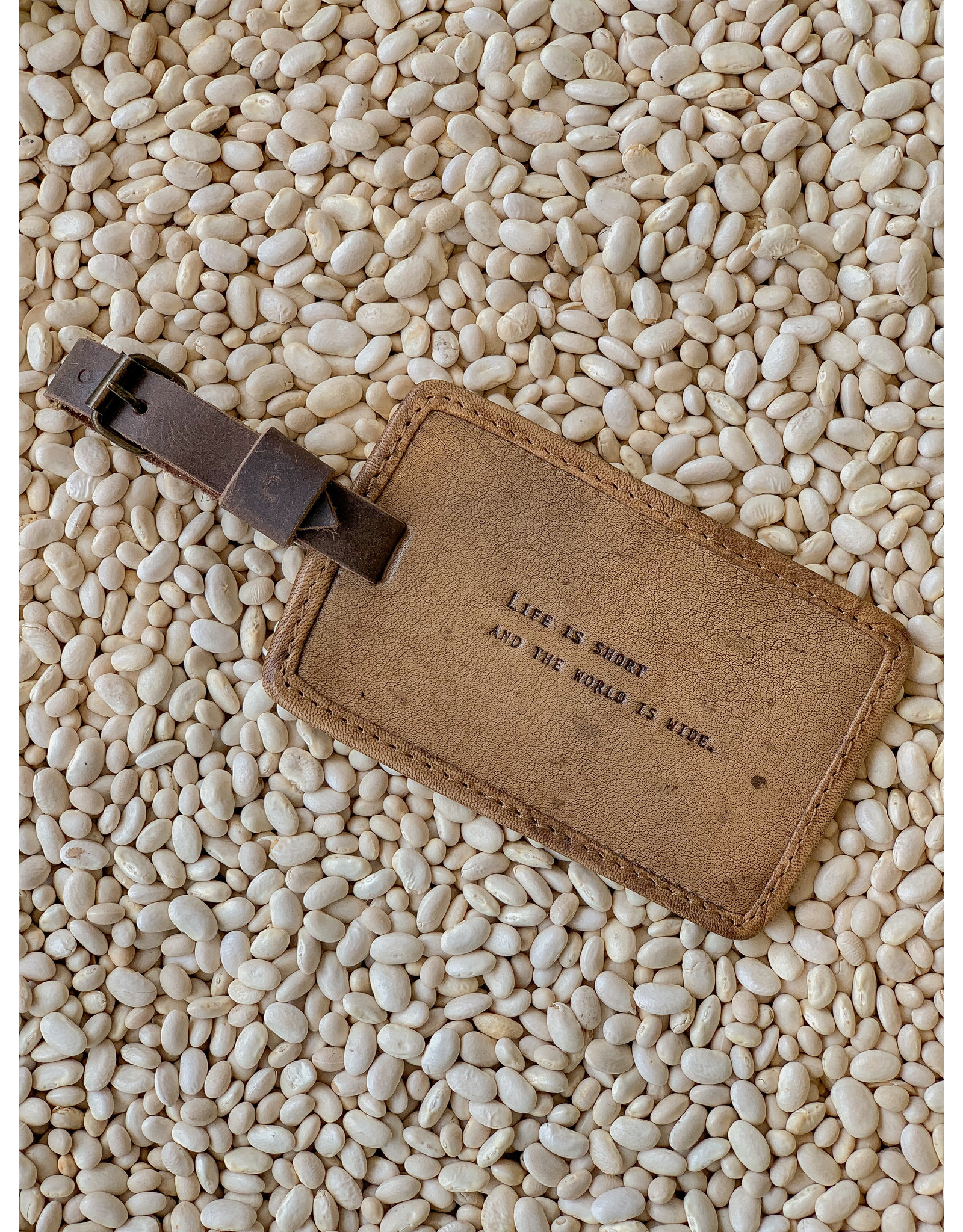 Sugarboo & Co Leather Luggage tag, Life is Short