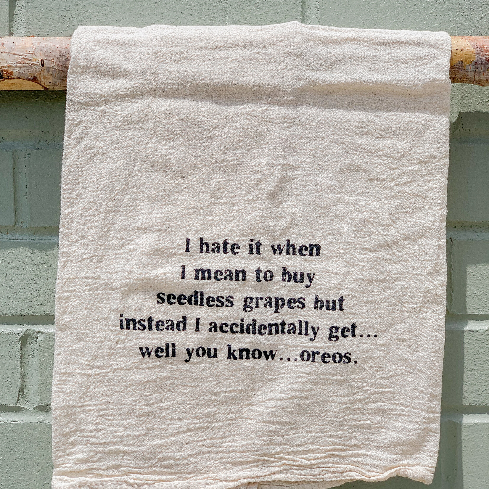 Ellembee Home Flour Sack Towel, Seedless Grapes...Oreos