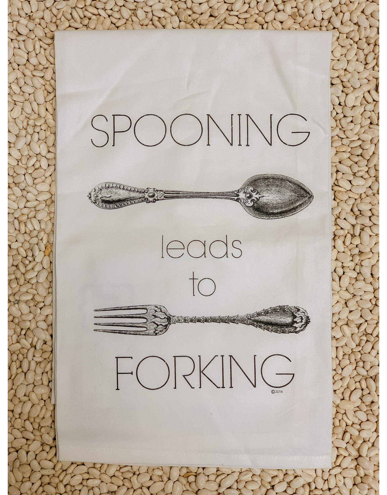Flour Sack Towel, Spooning Leads to Forking