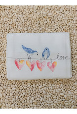 French Graffiti Hearts on a Wire Dishtowel