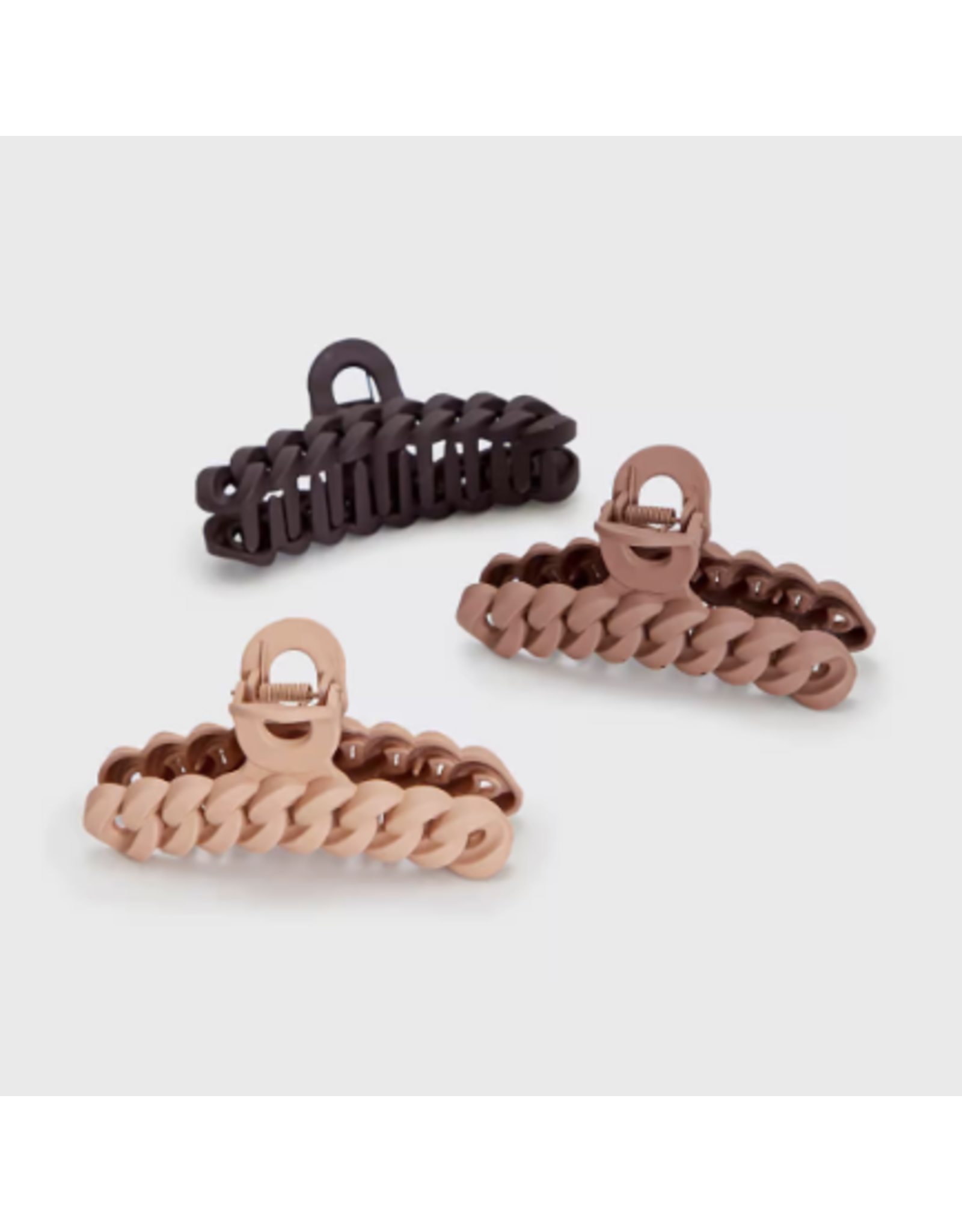 Kitsch Eco-friendly Chain Claw Clip 3 pc set, Neutral