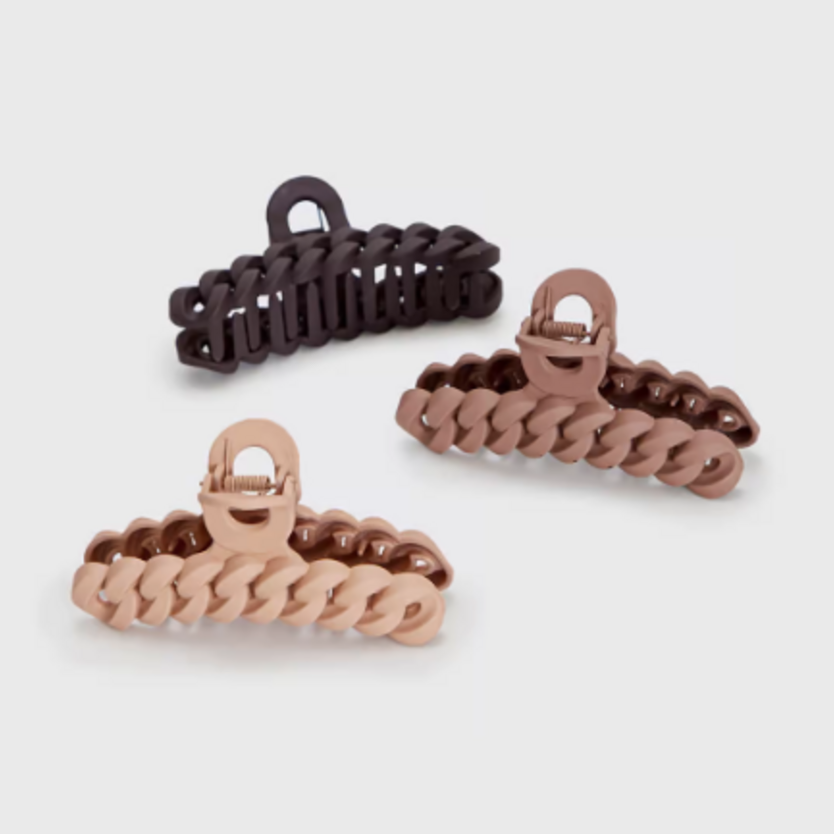 Kitsch Eco-friendly Chain Claw Clip 3 pc set, Neutral