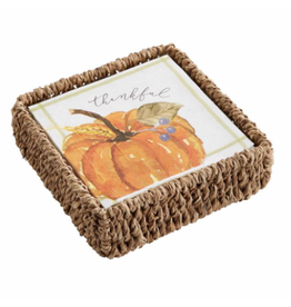 Mud Pie Pumpkin Paper Napkins in Basket