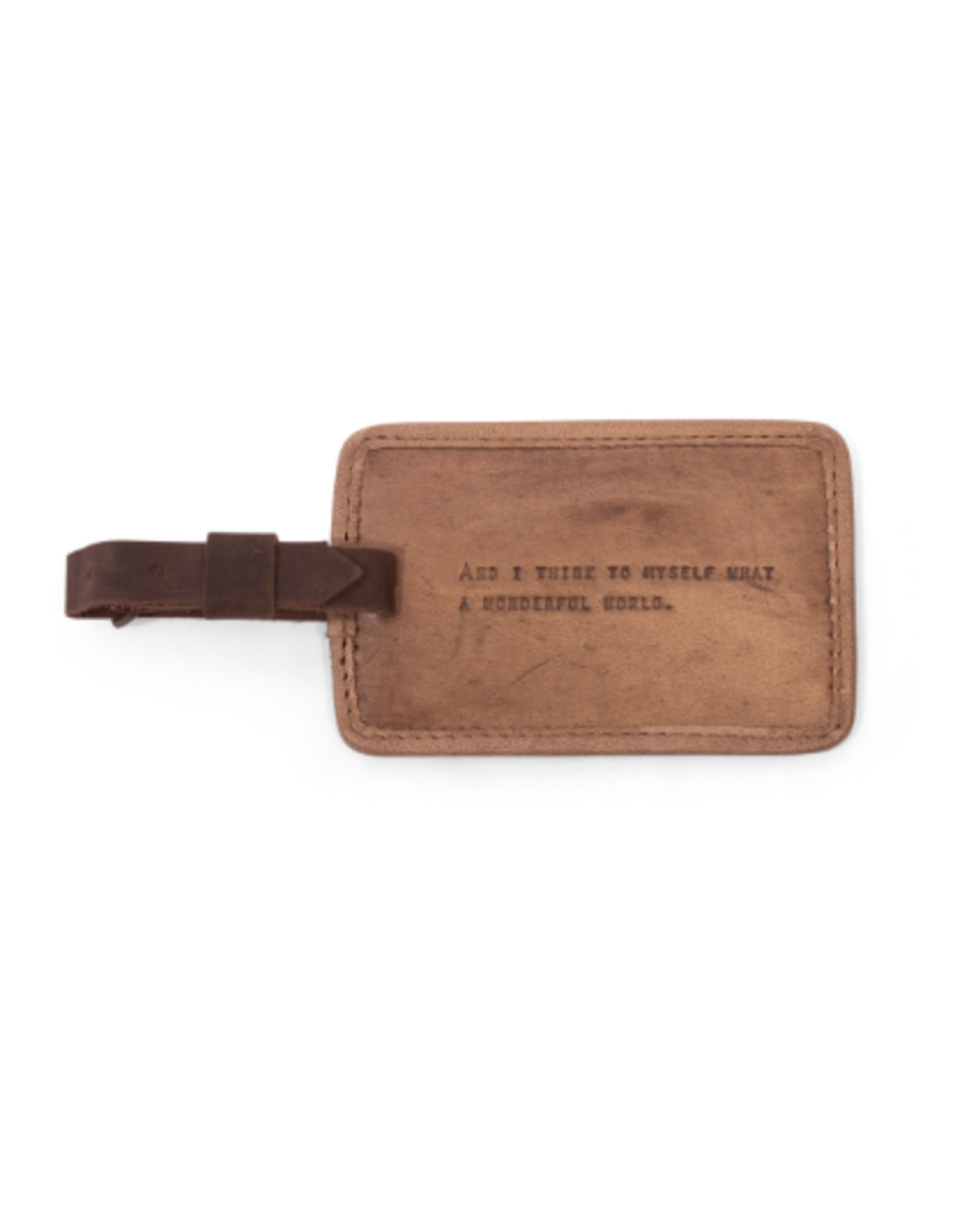 Sugarboo & Co Leather Luggage Tag, What A Wonderful World