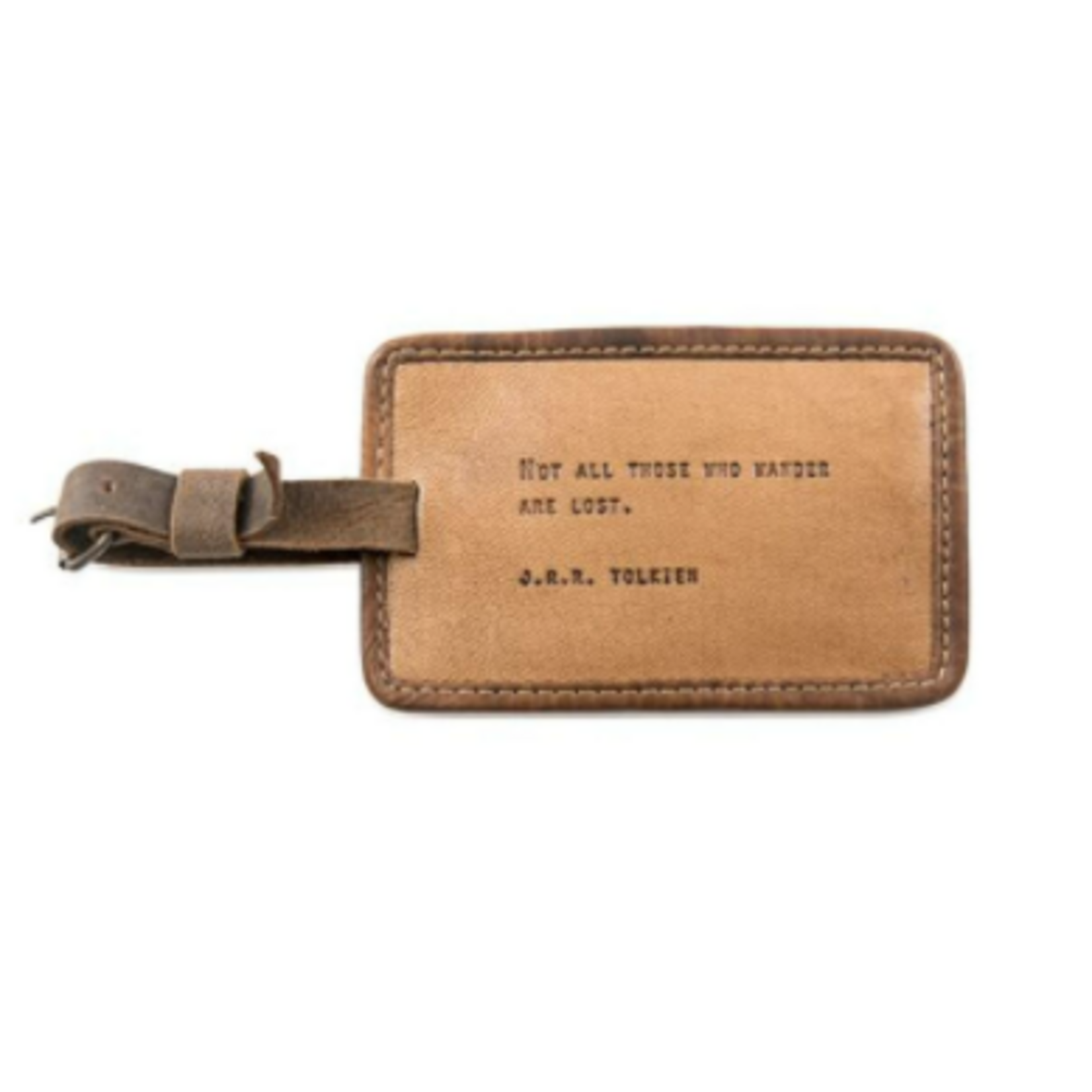 Sugarboo & Co Leather Luggage Tag, J.R.R. Tolkien (maple)
