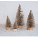 Creative Co-Op Plastic Bottle Brush Trees, set of 4