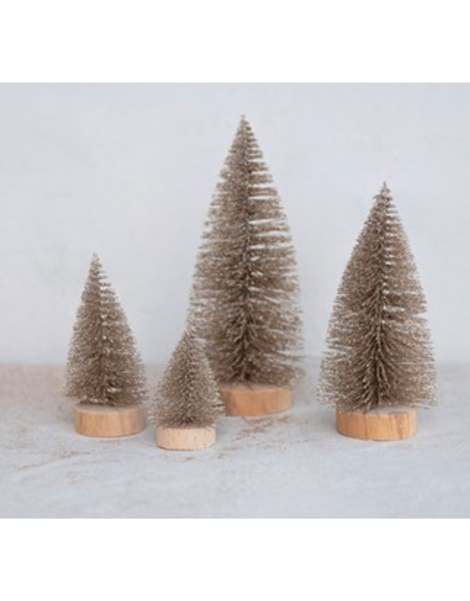 Creative Co-Op Plastic Bottle Brush Trees, set of 4