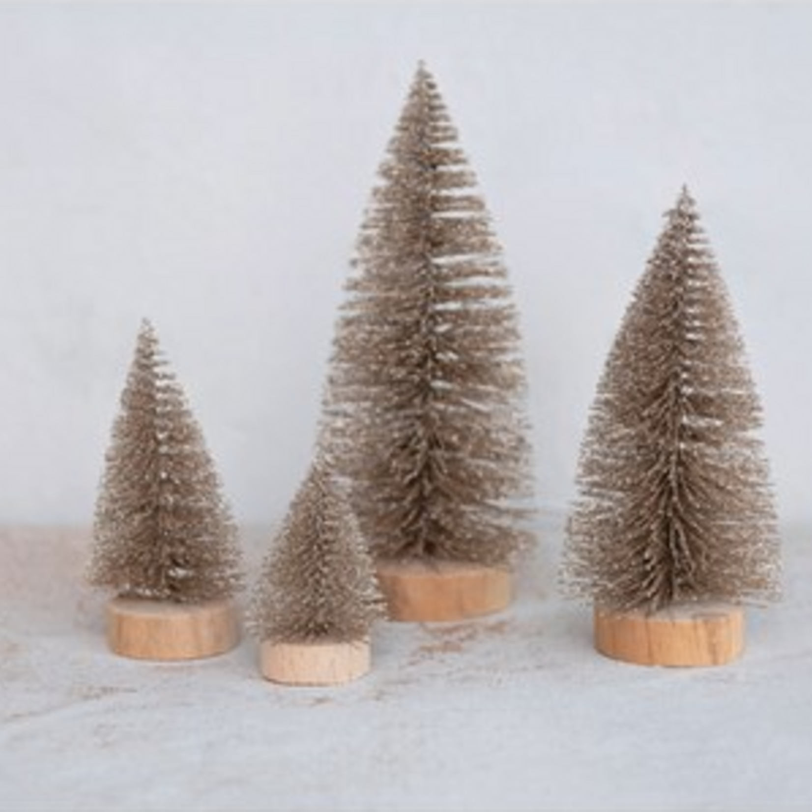 Creative Co-Op Plastic Bottle Brush Trees, set of 4