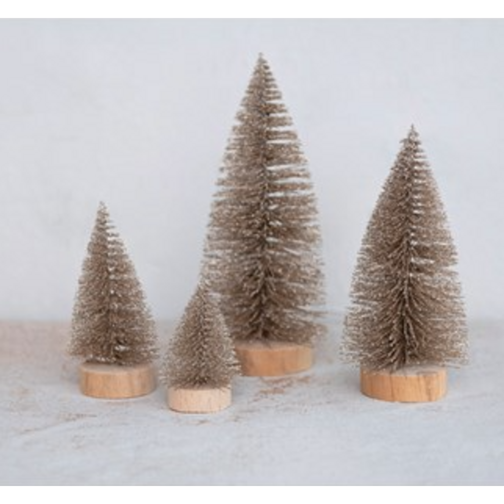 Creative Co-Op Plastic Bottle Brush Trees, set of 4