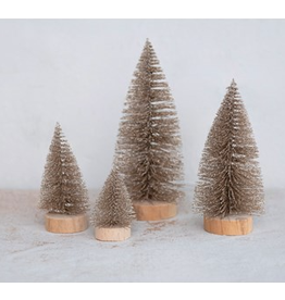 Creative Co-Op Plastic Bottle Brush Trees, set of 4