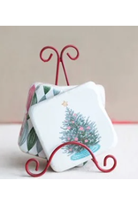 4" Resin Coasters w/Christmas Trees