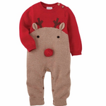 Mud Pie Knit Reindeer One Piece Outfit, 3-6 months