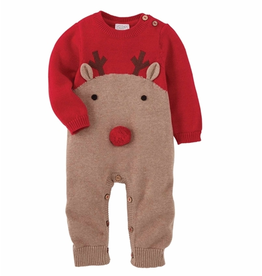 Mud Pie Knit Reindeer One Piece Outfit, 3-6 months
